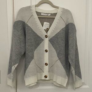 Altar'd State Gray and Cream Cardigan (NWT)